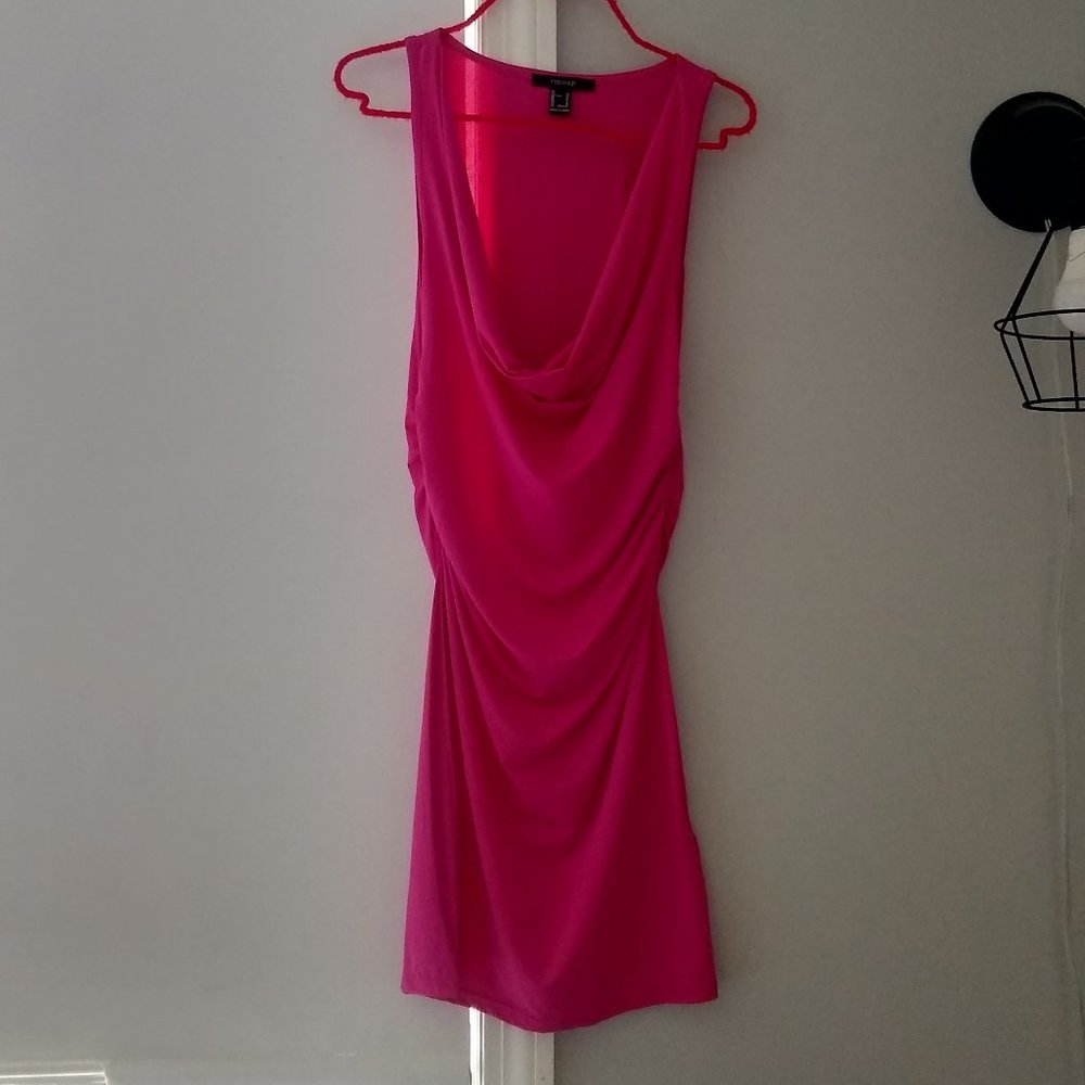 Hot pink cowl neck dress